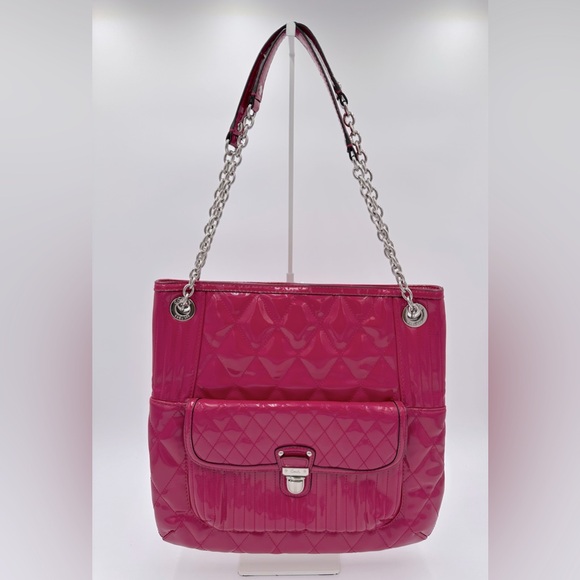 Coach Pink Poppy Liquid Glass Quilted Shoulder/ Crossbody Bag - Picture 1 of 11